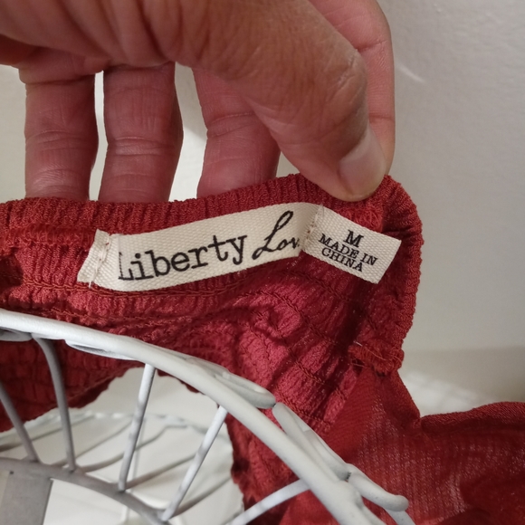 Liberty Love Terracotta Rouched Tube Top.Women's Size Medium - Color: Burgundy - Picture 4 of 4